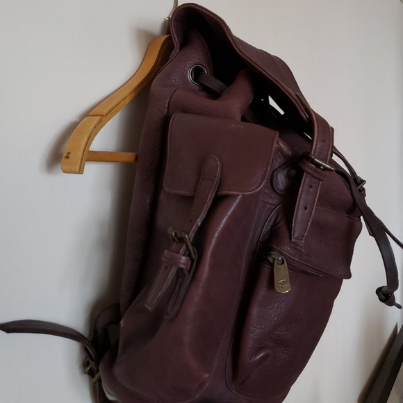 **SOLD**Ellington Heavy Duty Dark Brown Leather Unisex Backpack - Picture 5 of 9